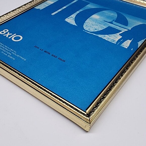 Gold-Tone Picture Frame Intricate Detailing By Integration Industries Vintage 8x - Picture 7 of 7